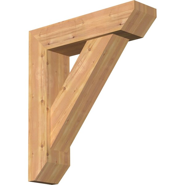 Ekena Millwork Traditional Slat Smooth Bracket w/ Offset Brace, Western Red Cedar, 7 1/2"W x 30"D x 34"H BKT0806X30X34TRA06SWR - main